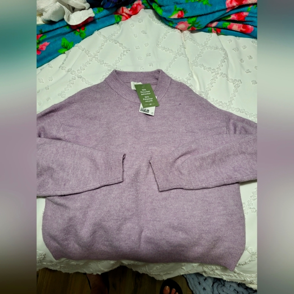 H&M Lavender sweater, mock neck